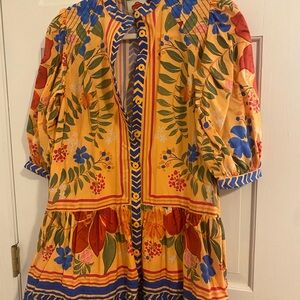 FARM Rio Yellow Floral Mini Dress